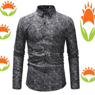  baju  kemeja lelaki  batik  bunga flora kasual men shirt 