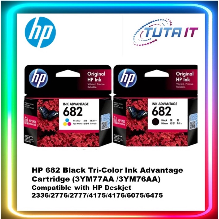 Ready Stock]HP 682 Original Black&Tri-Color Ink Advantage Cartridge(3YM77AA/3YM76AA