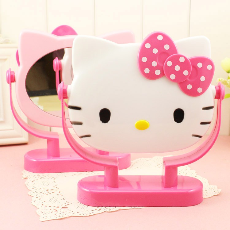 READYSTOCK Hello Kitty Makeup Mirror Kitty Folding Pink Kitty Cosmetic