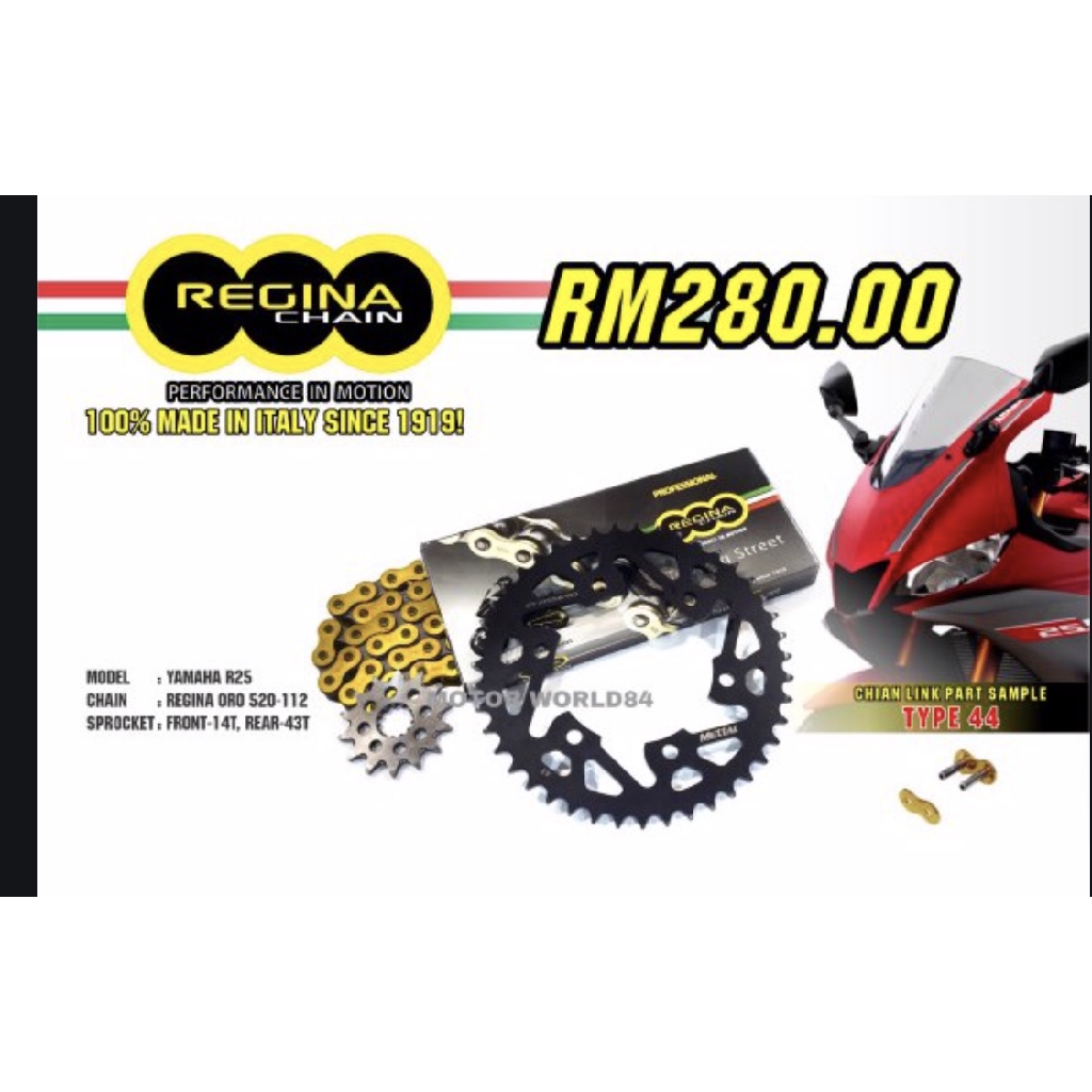 KTM DUKE 200 NINJA 250 Z250 R25 REGINA SPROCKET CHAIN SET | Shopee Malaysia