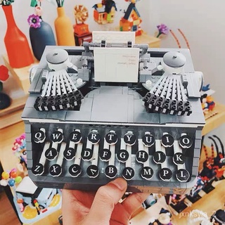 🍀[Limited Time Discount]🍀Typewriter Lego Retro Building Blocks Puzzle Assembly Model Boys and Girls12It Is Difficult to 