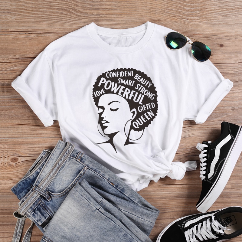 Afro Lady Graphic Shirts Feminist Tees Black Queen Girl Power Slogan T Shirts Women T Shirt Streetwear Tops Streetwear Shopee Malaysia