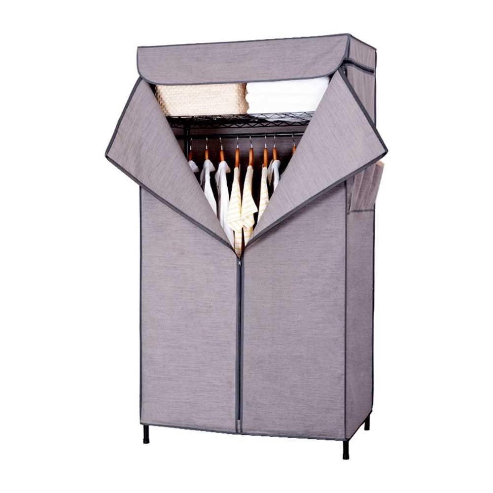 3 Tier Carbon Steel Clothing Rack Shelving Garment with Zip Nylon Cover