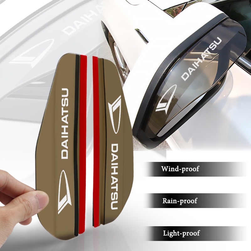 2pc Car Soft Rubber Rain Eyebrow Side Rear View Mirror Visor For