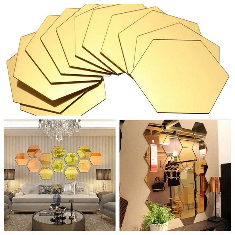 12pcs Mirror Wall Stickers 3d Mirror Hexagon Removable Decal Home Plastic Art Diy Sticker Shopee Malaysia - hexagon roblox decal