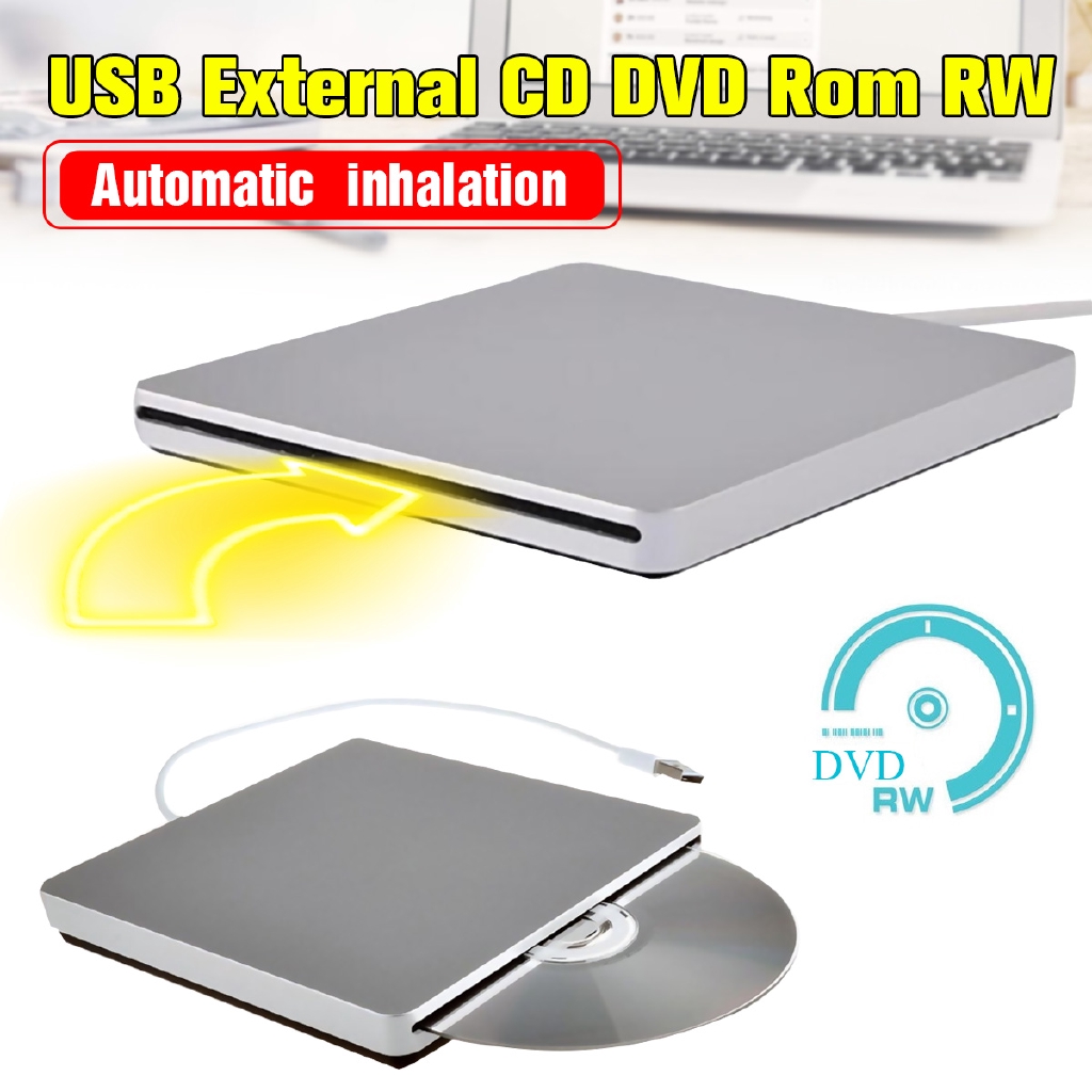 Usb External Cd Dvd Rom Rw Player Burner Drive For Macbook Air Pro For Imac For Mac Win8 Laptop Notebook Pc Computer Shopee Malaysia