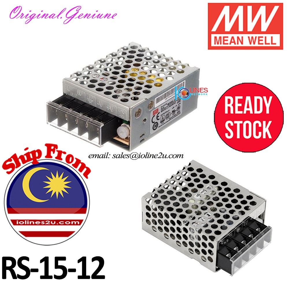 Mean Well RS-15-12 12V 1.3A 15W DC switching power supply meanwell ...