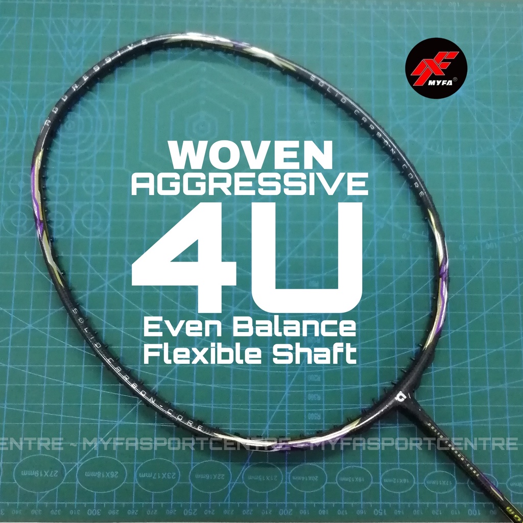 Badminton Racket Apacs Woven Aggressive Platinum Gold/Purple High