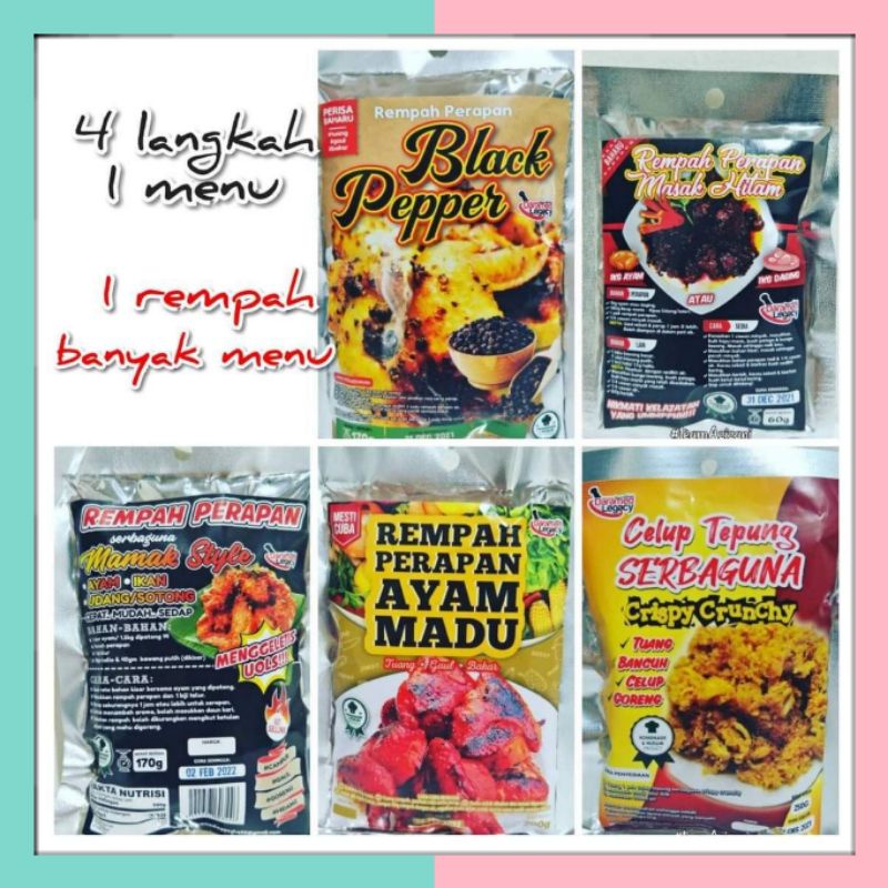 Buy Rempah Daramed Legacy Rempah Mamak Style Rempah Ayam Madu Rempah Masak Hitam Rempah Black Pepper Tepung Serbaguna Seetracker Malaysia