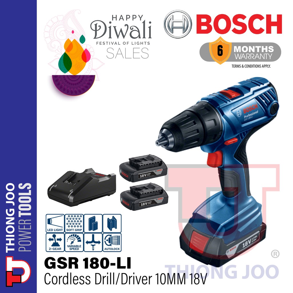 BOSCH GSR 180LI CORDLESS DRILL/ DRIVER Shopee Malaysia