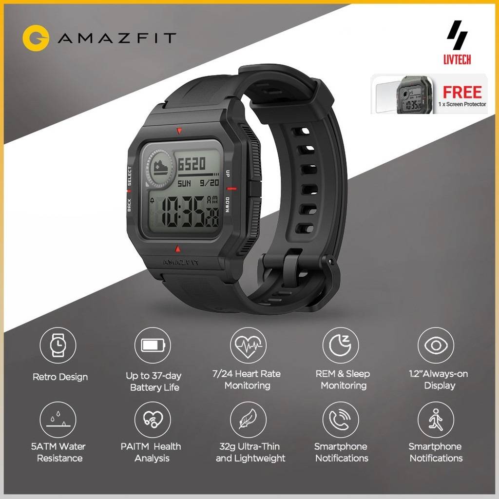 Amazfit NEO Smartwatch Water Resistant Digital Smartwatch Fitness Sport Heart Rate Monitor Sleep Monitoring