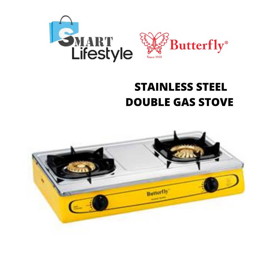 Butterfly Khind Stainless Steel Double Gas Stove BGC8823 GC9122