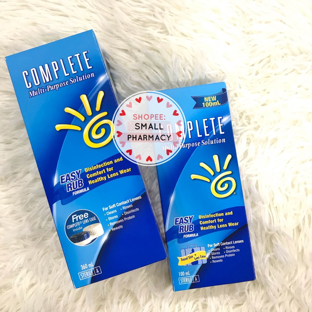 Complete Multipurpose Contact Lens Solution Easy Rub Free Lens Case