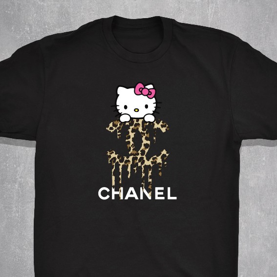 Kitty Chanel Cute Leopard Print Man Women Unisex Shirt 100% | Shopee