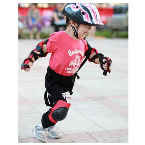 6in1 BicycleSet Knee Pad Set Peralatan Keselamatan Budak Alas Lutut Budak Alas Lutut Keselamatan Kids Cycling Pad 6 in 1