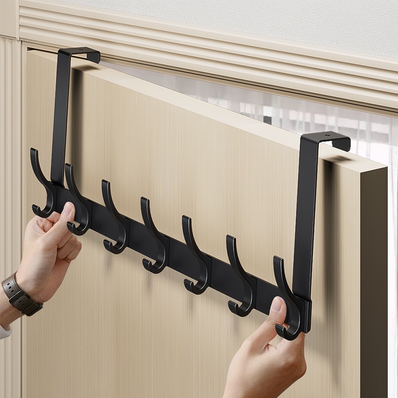 Duty Build ()Door Hanger Clothes Hook Bedroom Ajustable Metal Aluminum Wall No Drill Anti Scratch Rust Bathroom Invi - Image 4