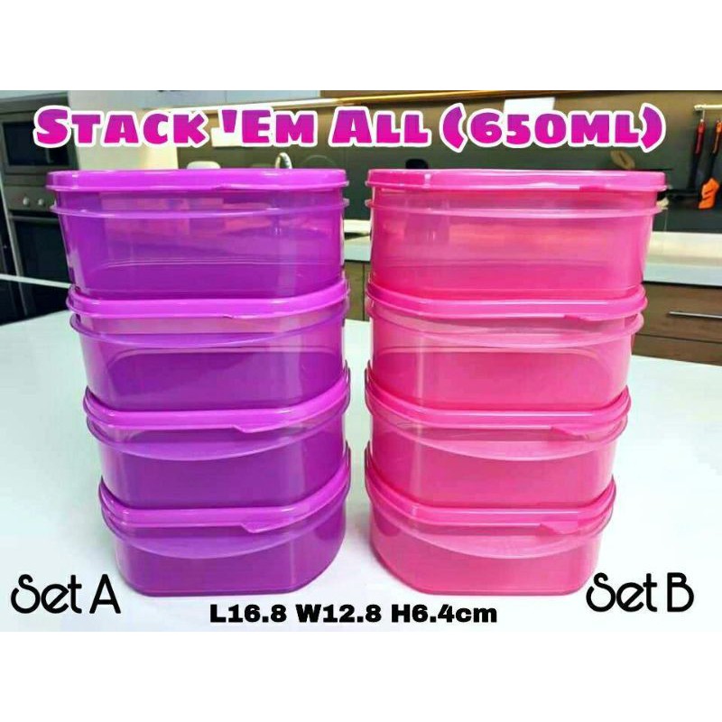 Ready Stock!! Tupperware Stack 'Em All 650ml / Tapau box / Lunch Box