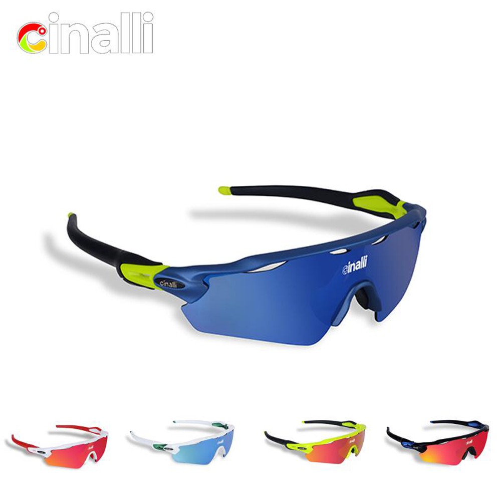 Cinalli Fashion Cycling Sunglasses Polarized Eyewear TR90 Frame Goggles 4-Lens 