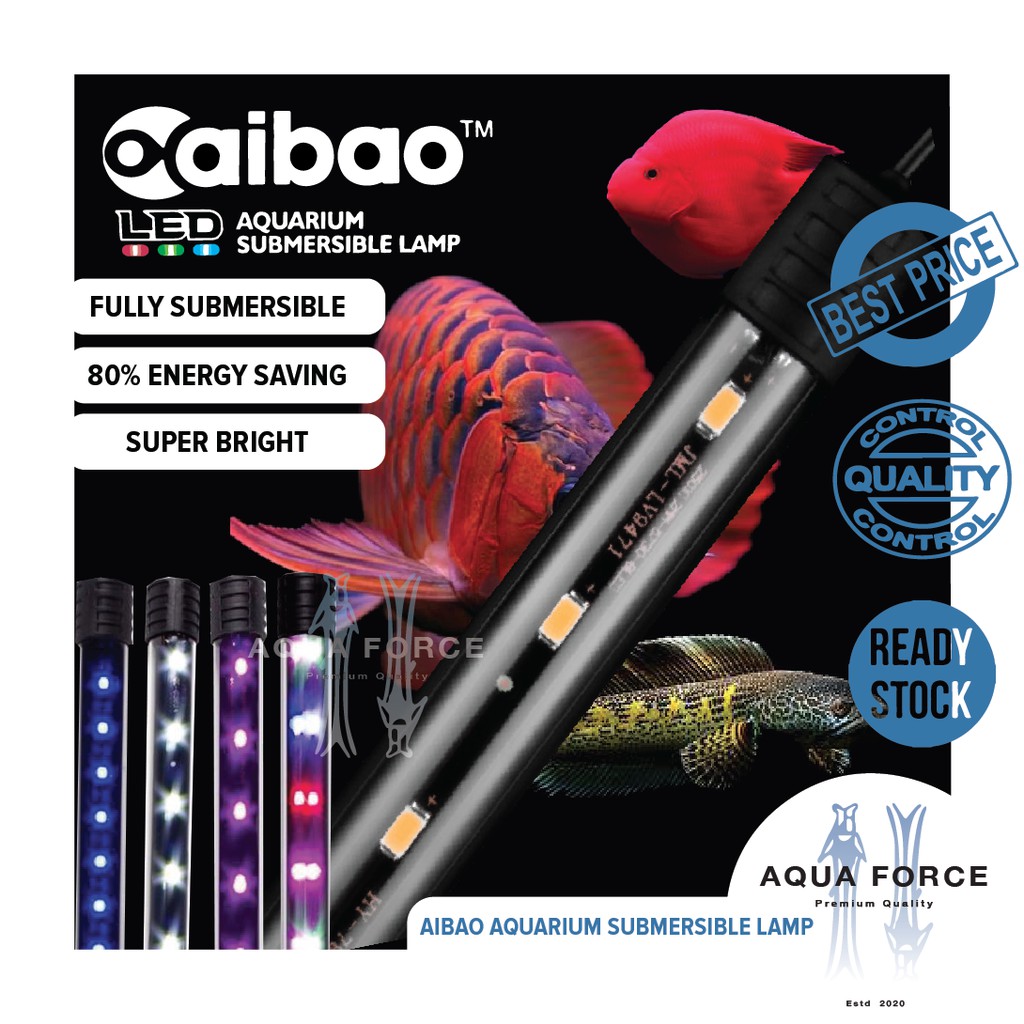 AIBAO AQUARIUM T4 LED SUBMERSIBLE LIGHT / AQUARIUM LED LIGHT arowana guppy channa