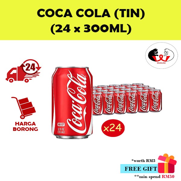 Coca-Cola (TIN) [300ML*24][Harga Borong] [Wholesale price][SHIP WITHIN 24 HOURS]