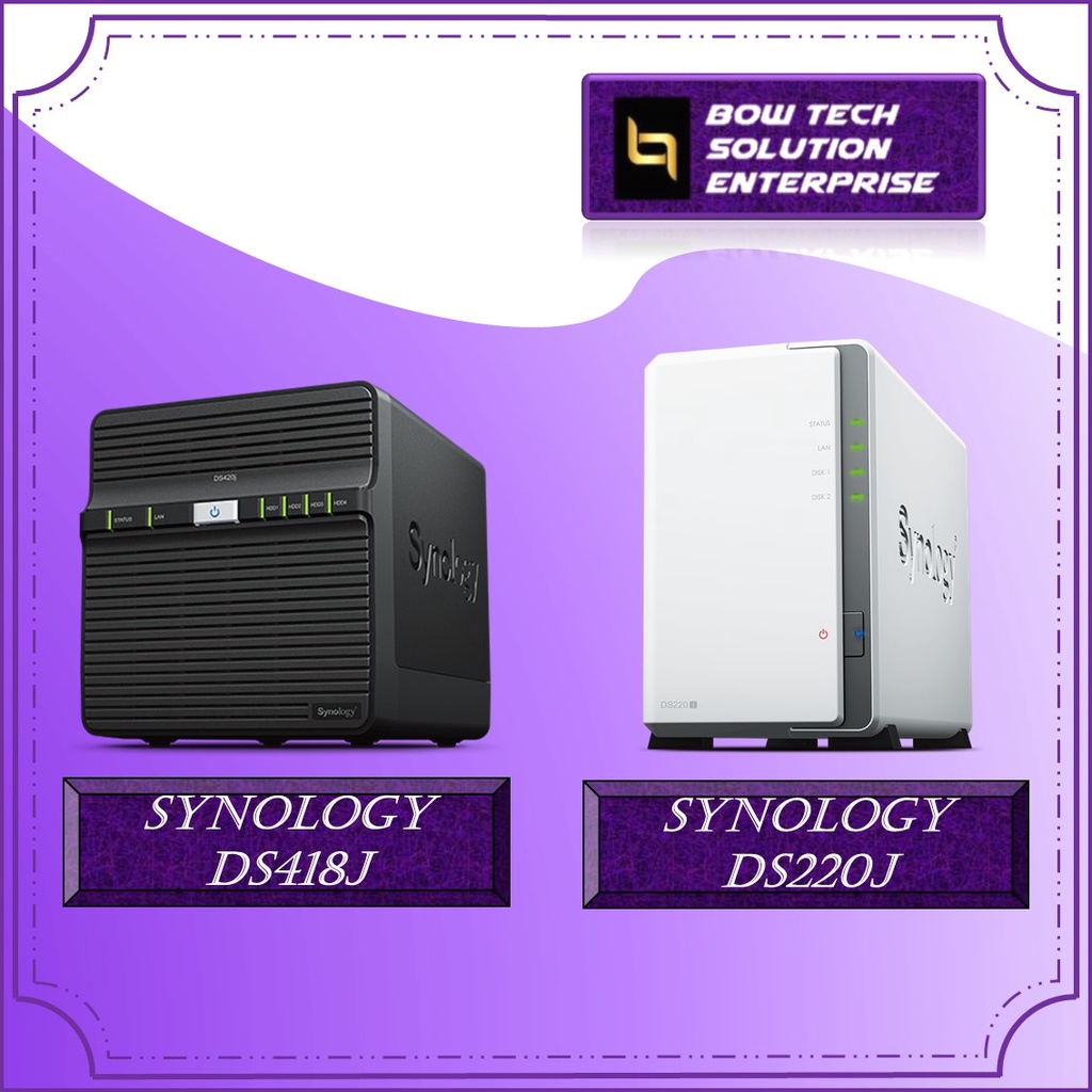 Synology DS220j DS418j Network Attached Storage NAS Disk Station 2 Bays