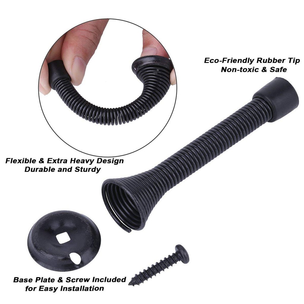 Evis Spring Door Stop Wall Baseboard Door Stopper Oil Rubbed