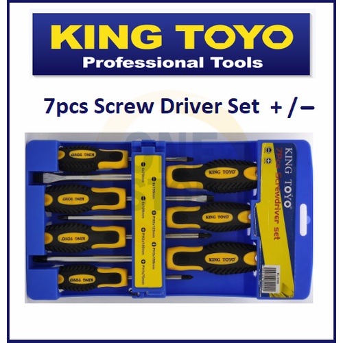 King Toyo 7PCS Screwdriver Set impact / screw driver set / batang screw / skru driver / test pen