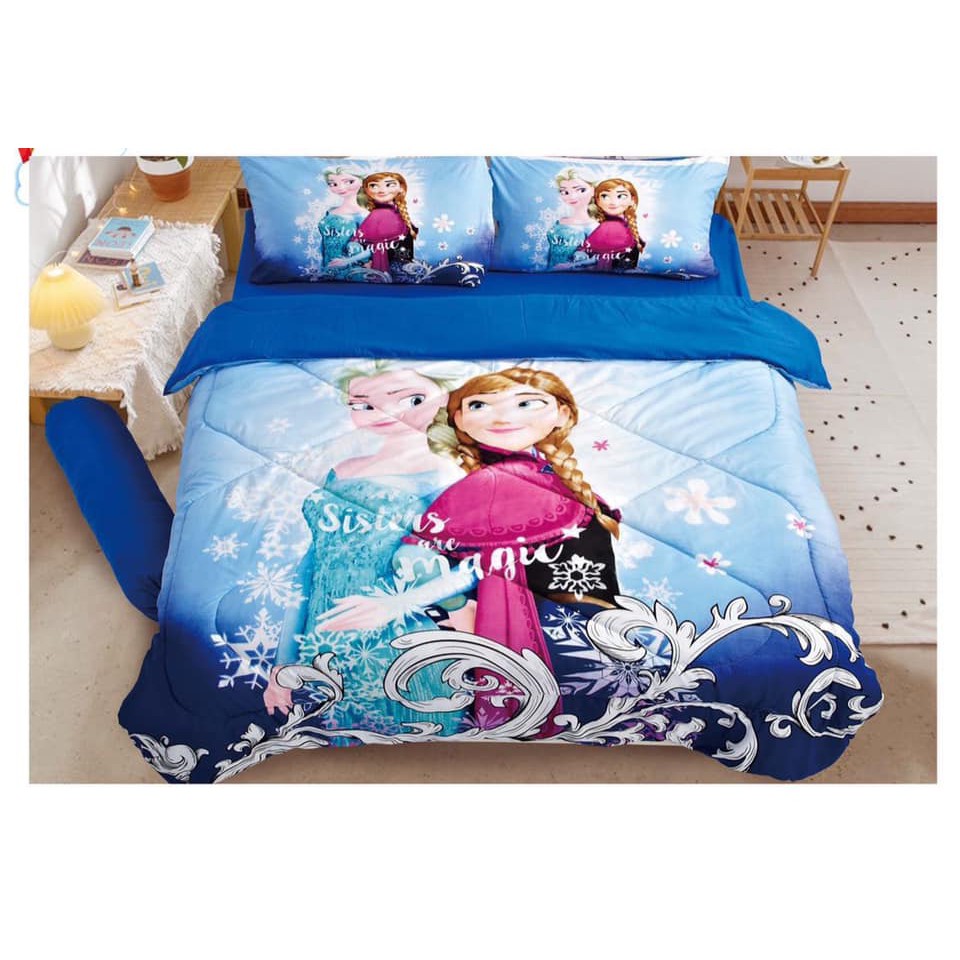 1000tc Cotton Cartoon Kid Disney Frozen Queen King Bedsheet Set Comforter Set Cadar Katil Set Selimut Tebal Hello Bobo Shopee Malaysia