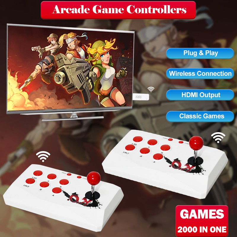 Arcade Games controllers Wireless Retro Arcade with 2000+ Games Console Joystick Games for PC/TV/Projector