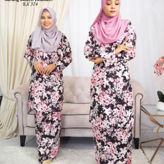  EX KURUNG  MODEN COTTON LAWA  SELESA SEJUK CORAK BUNGA 