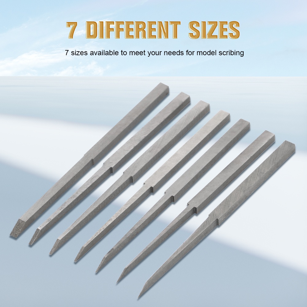 Outil Graveur Modèle - 7 Lames Acier Tungstène (0,1 à 2mm) - Pour Maquettes, Modélisme, Bricolage