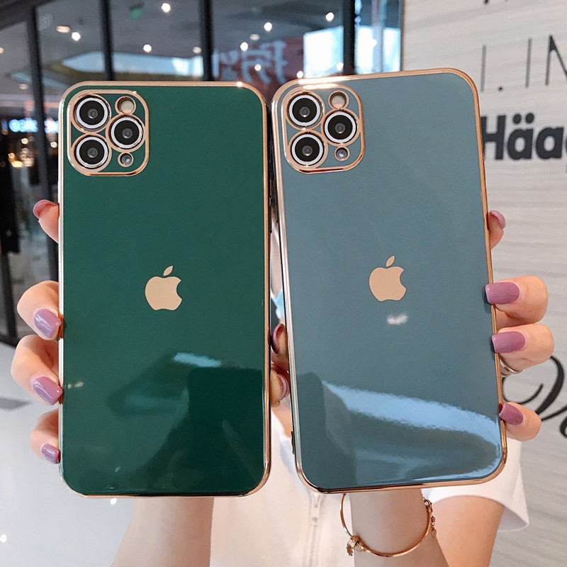 Plating Tpu Iphone Case 11 Pro Max Case Iphone 12 Pro Max 7 8 Plus Se X Xr Xs Max Solid Color Case Full Cover Tpu Casing Shopee Malaysia
