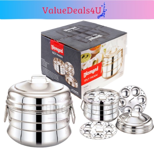 [Support Gas/Induction Stove] DIAMOND 12 Idlies Stainless Steel Extra