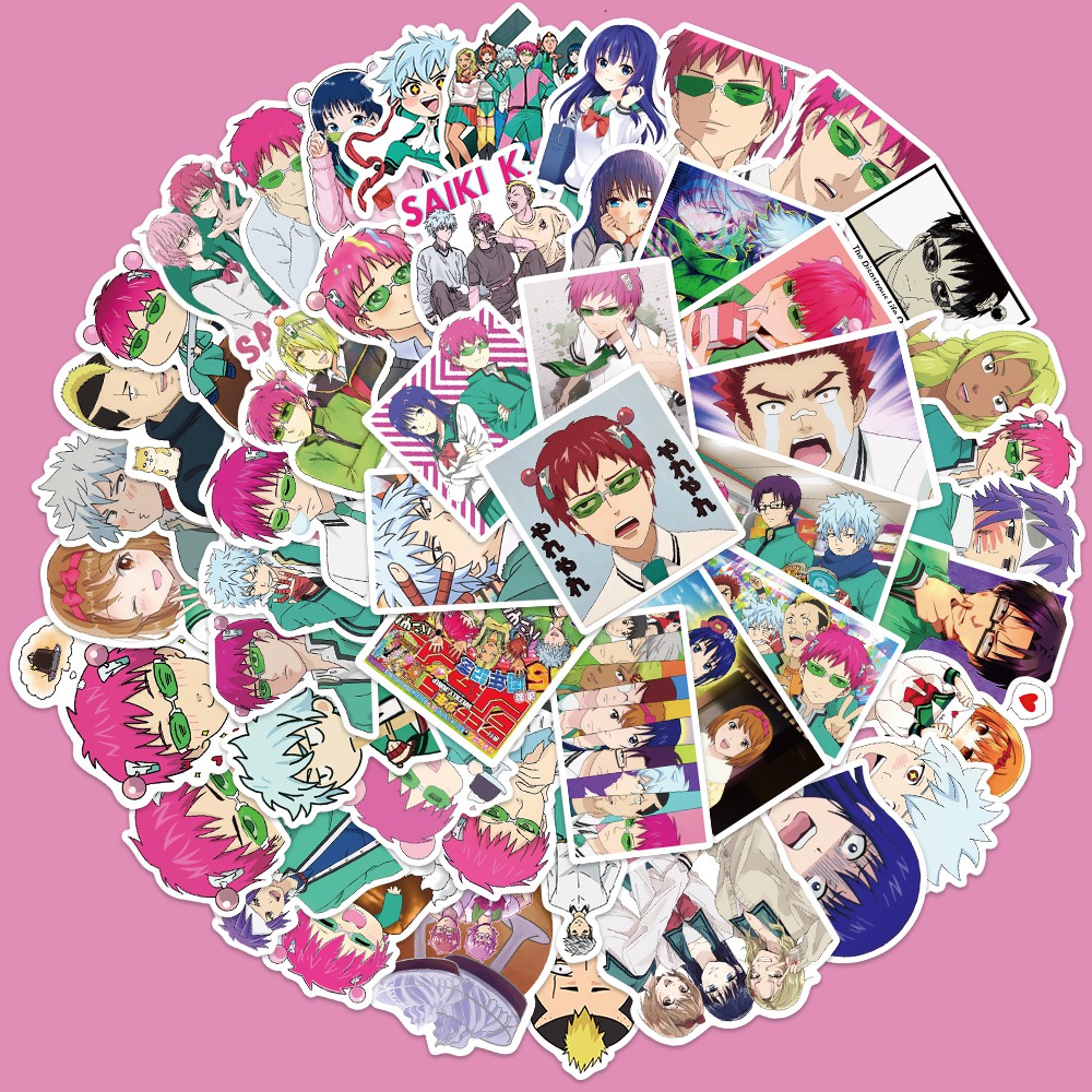 50Pcs Anime The Disastrous Life of Saiki K Sticker For Laptop ...