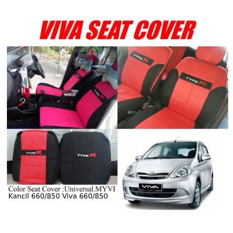 PERODUA VIVA TYPE R SEAT COVER 660 850 FRONT AND REAR 