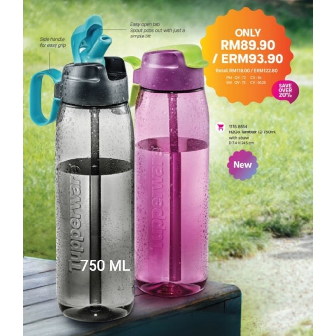 Tupperware H2GO TUMBLER 750ML Eco Bottle Shopee Malaysia