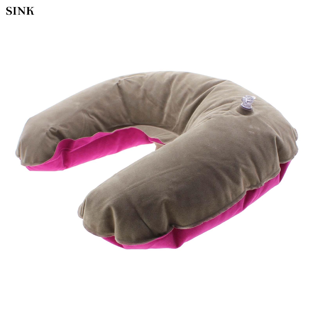 Portable Travel Inflatable Neck Air Pillow Rose U Shape Blow Up