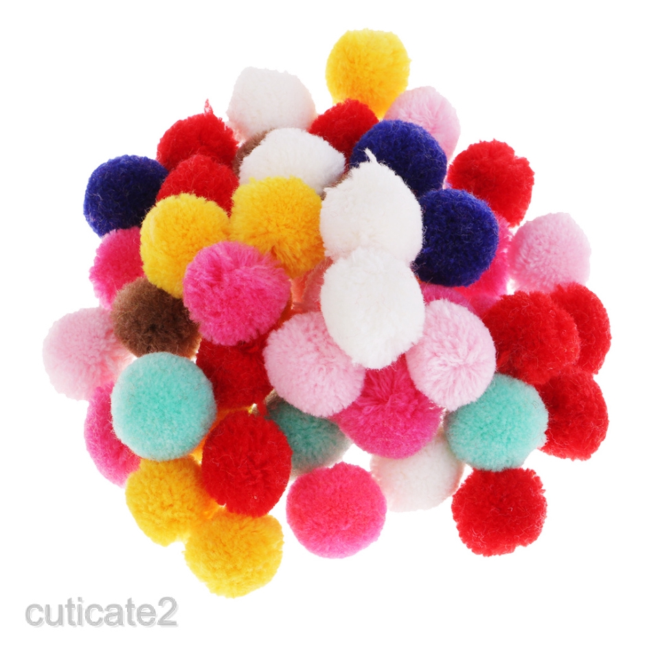 50pcs Mixed Yarn Pompom Ball Diy Crafts Pom Poms Diy Hair Accessories mm Shopee Malaysia