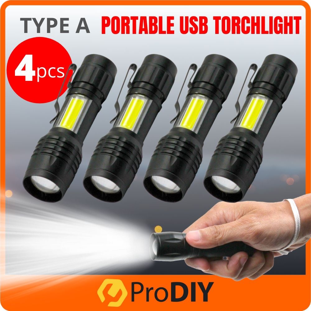 4PCS Rechargeable Torch Light XPE and COB Dual Lights USB Charge Lampu Picit BL-535 / BL-816 / BL-810 / BL-513 )