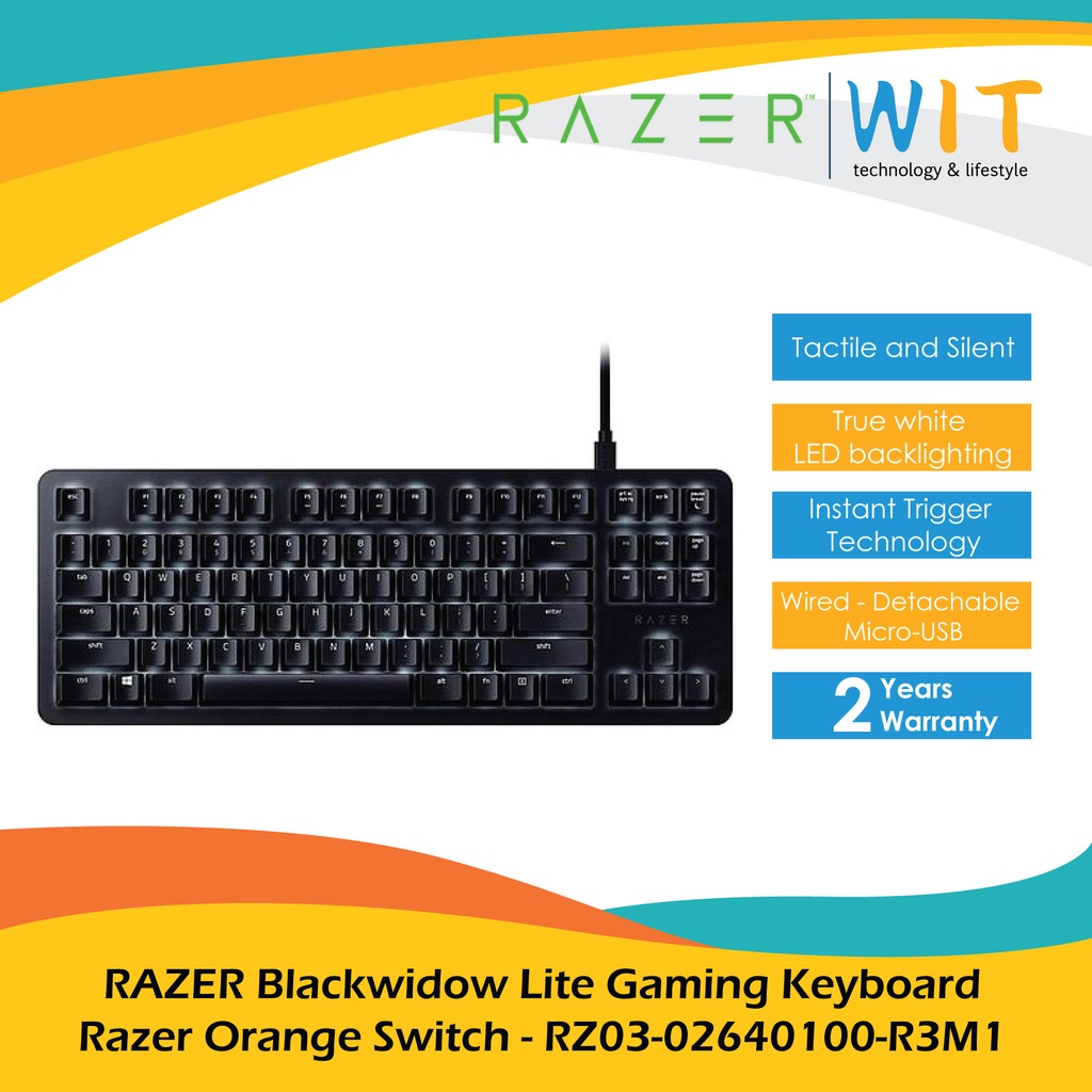RAZER Blackwidow Lite Gaming Keyboard - Razer Orange Switch - RZ03-02640100-R3M1