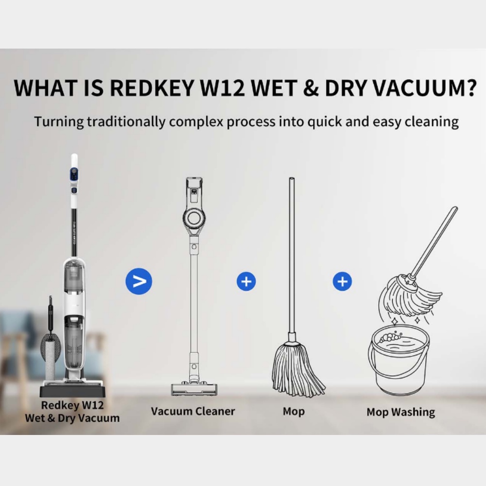 Xiaomi Redkey W12 Wetdry vacuum cleaner (Vacuum, mop and Wet and dry waste cleaned altogether