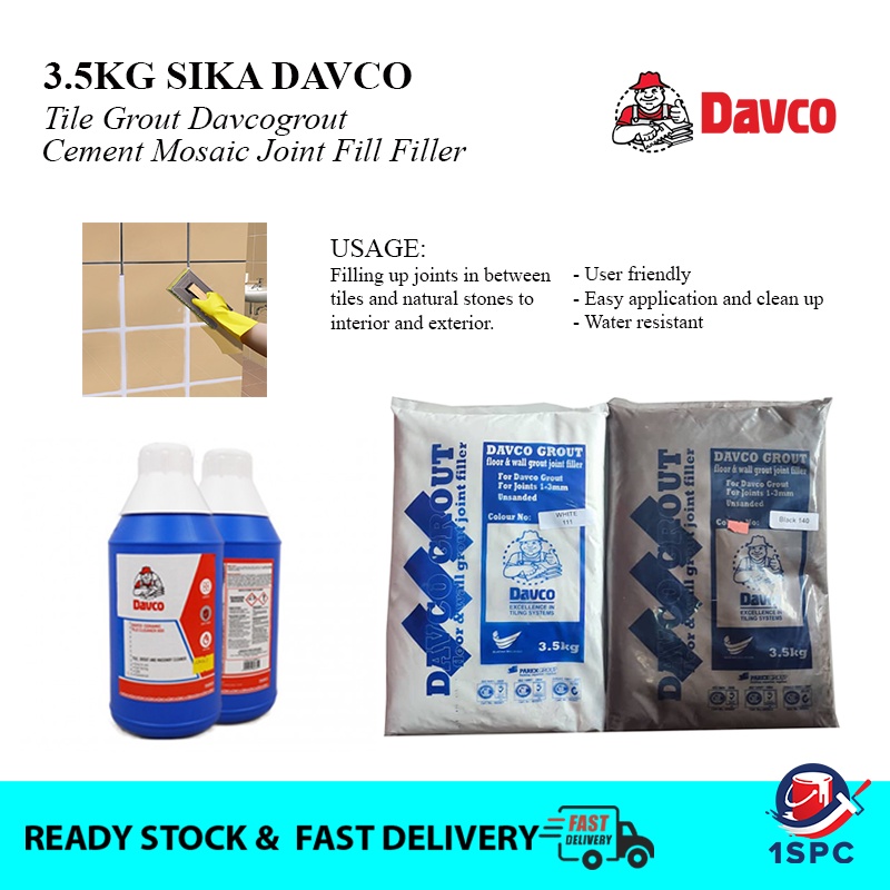 3.5KG SIKA DAVCO Tile Grout Davcogrout Floor Wall Joint Filler Shopee