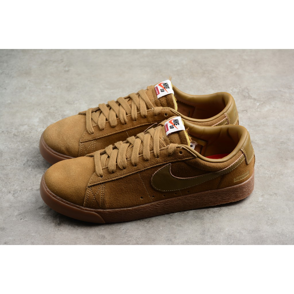 nike sb blazer low gt supreme golden beige