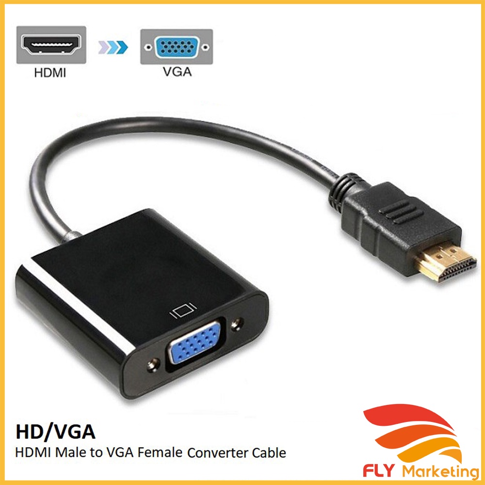 1080P HDMI CABLE MALE TO VGA FEMALE VIDEO CONVERTER ADAPTER CONNECTOR