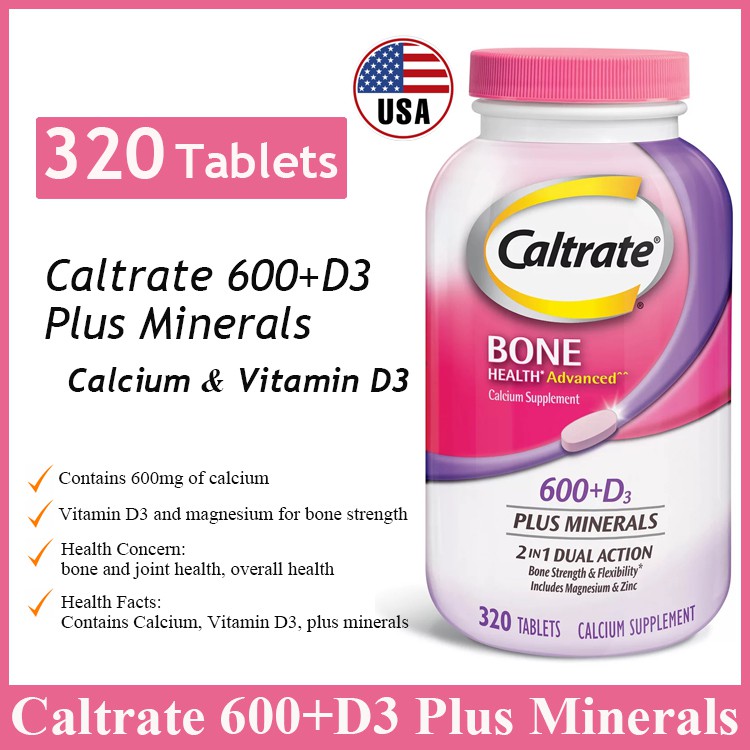 Caltrate 600 Plus 600 D3 Plus Minerals Calcium And Vitamin D3 Supplement