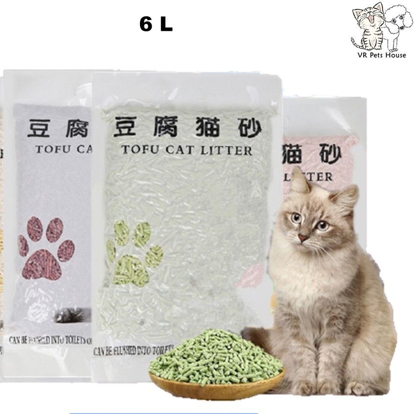 TOUFU CAT LITTER PREMIUM SUPER CLUMPING NATURAL CAT LITTER TOFU 6L