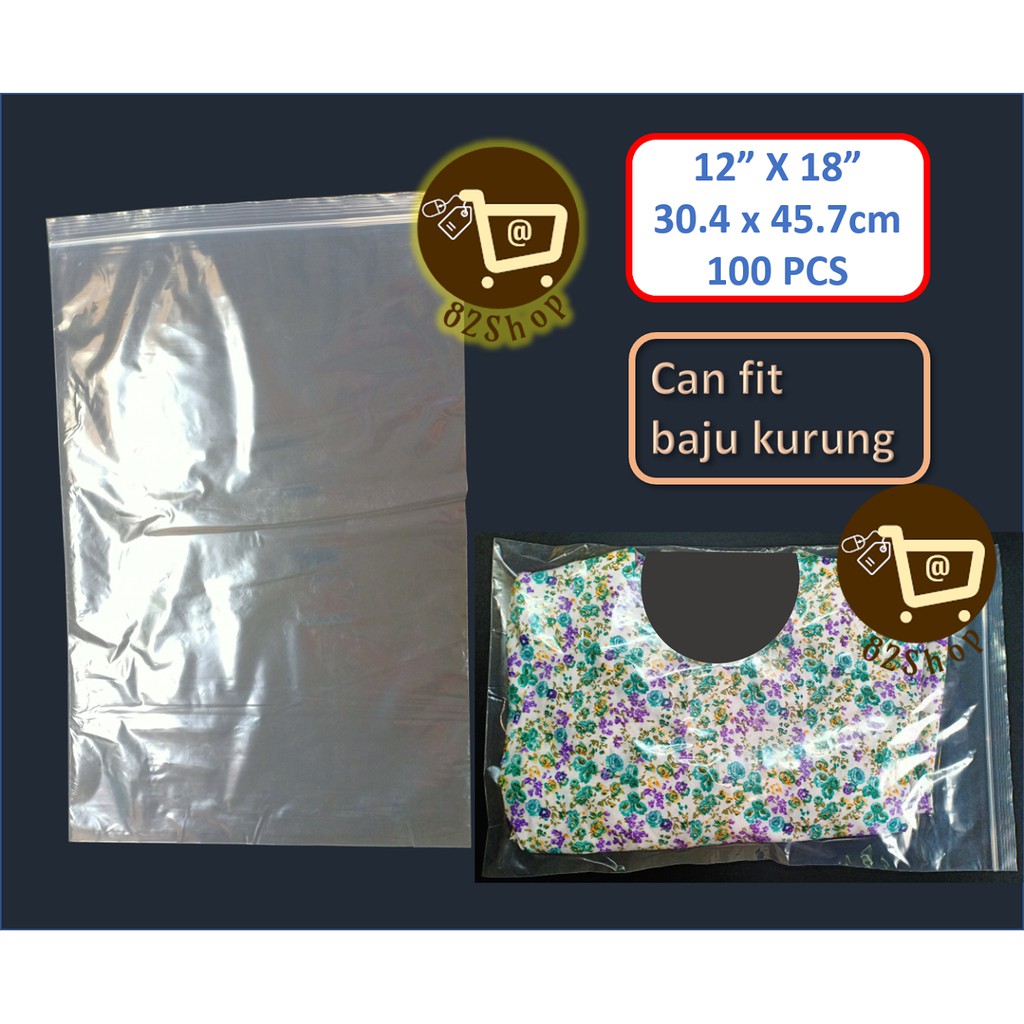 CLEAR TRANSPARENT ZIP LOCK PLASTIC BAG 12x18 INCH CAN CLEAR TRANSPARENT ZIP LOCK PLASTIC BAG 12x18 INCH CAN