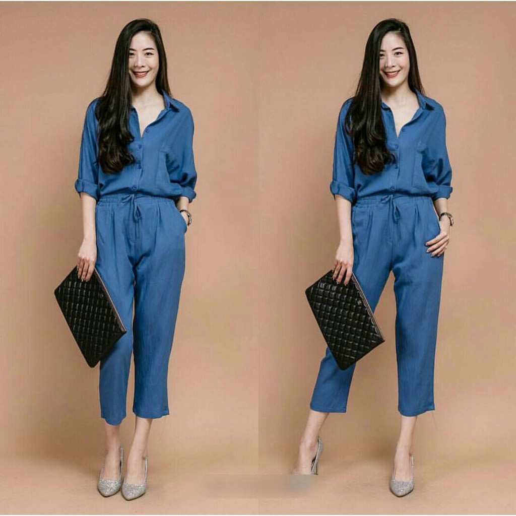 Kaina SHOP Ayami Jumpsuit | Women's Jamsuit | Women's jumpsuit | Women's Fashion | Korean Long Sleeve Jumpsuit