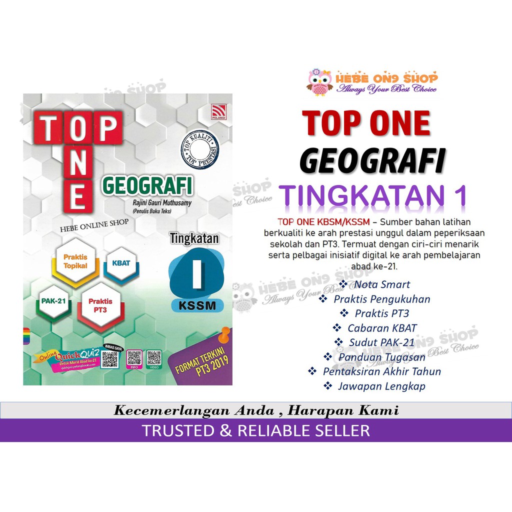 Top One Geografi Tingkatan 1 KSSM Edisi 2020 Buku Kerja ...
