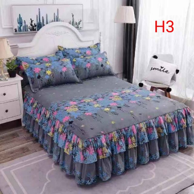 CLEAR STOCK3 IN 1 SET QUEEN SIZE ROPOL CADAR BEDSHEET